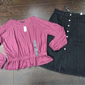 Banana Republic black denim button front skirt, 8/29